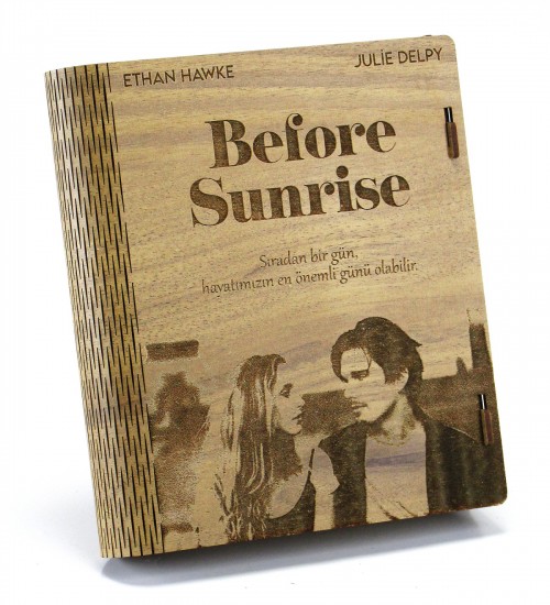 Before Sunrise - Çikolata Kütüphanesi / Kitabı - Ahşap Kitap Kutulu, Sevgiliye Hediye Çikolata